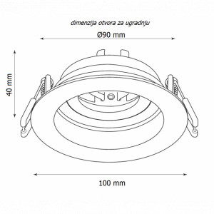 Rozetna 670 1GU10 nikl crna