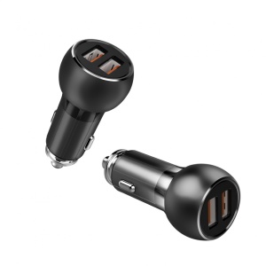Auto punjac LDNIO C503Q Quick Charge 3.0 2xUSB 3.6V 3.0A sa type C kablom crni - Img 3