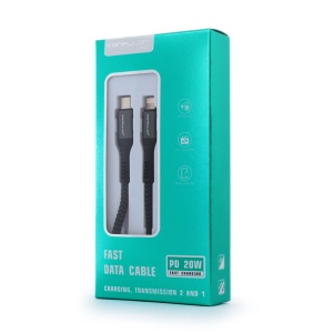 Data kabl KONFULON DC36 PD 20W Super Fast Charge Type C na lighting crni 0.2m - Img 3