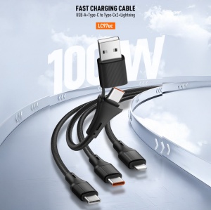 Data kabl LDNIO LC97 uc 100W 4 u 1 crni 1.2m - Img 2