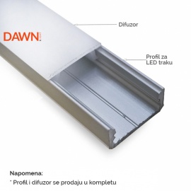 DAWN LED PROFIL LL-ALP002-R KOMPLET SIVI - Img 4