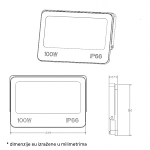 DAWN LED REFLEKTOR GN-FL913-100W CCT 10000lm 110° IP66 - Img 4