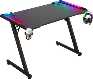 Gaming sto Defender Jupiter75cmx110cmx60cmx15mm/Backlight/držač za čase/crni