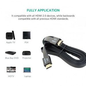 Kabl Flet HDMI na HDMI JWD-04 bakarni 2.0V Flat 1.5m - Img 3