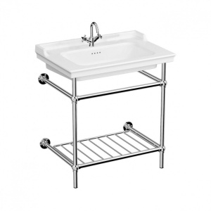 Lavabo VITRA VALARTE 65cm sa prelivom sa metalnim stalkom - Img 2