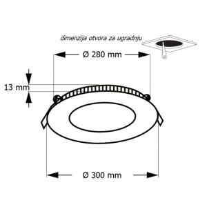 LED PANEL U/Z KNC1-24W 6500K