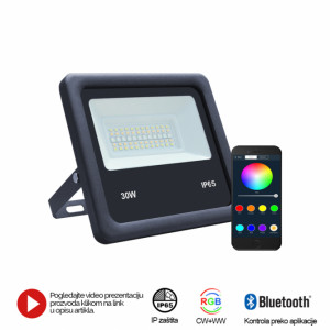 LED REFLEKTOR BR-FL30W-04AZ CRNI RGB/WW/CW BLUETOOTH - Img 1