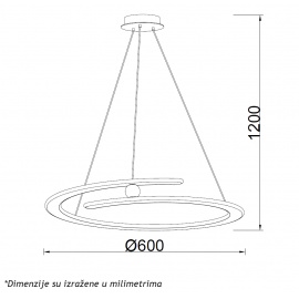 LUNA 262 LUSTER 60W 3000K CRNA - Img 3