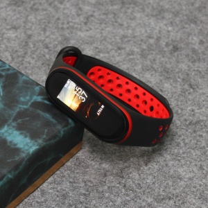 Narukvica za smart watch Xiaomi Mi Band M3/M4 crno crvena - Img 3