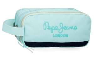 PEPE JEANS DALMA prazna pernica sa 3 pregrade - tirkizna