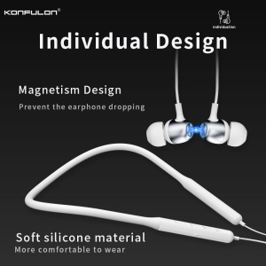 Slusalice KONFULON BHS-12 Magnetic wireless bele - Img 2