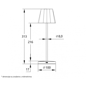 STONA LAMPA PUNJIVA 13T25 3W 3000K IP44 SIVA - Img 4