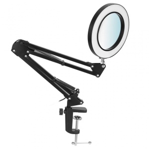 Stona LED lampa sa lupom HQ crna - Img 4