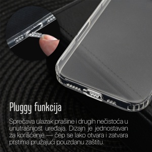 Torbica silikonska Ultra Thin with pluggy za iPhone 16 Pro Max 6.9 transparent - Img 2