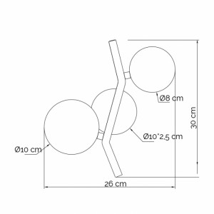 Vesta 559 zidna lampa 2×G9, crna