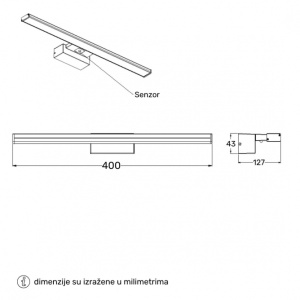 VESTA 688 ZIDNA LAMPA 6W 4000K SENZOR CRNA - Img 4