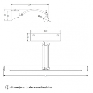 VESTA 694 ZIDNA LAMPA LED 7W 3000K HROM - Img 4
