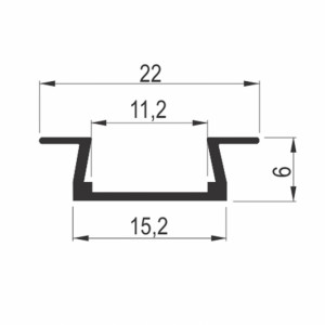 XL LED PROFIL UGRADNI 2206 CRNI (38020001) - Img 3