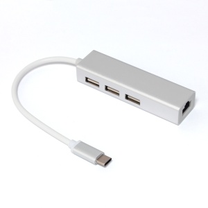 Адаптер типа C на 3 USB 2.0 RJ45 JWD-TC18
