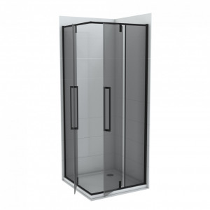 Душевая кабина COPEN ABSOLUT BLACK 80x80x200см темное стекло 6мм с распашной дверью