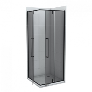 Душевая кабина COPEN ABSOLUT BLACK 80x80x200см темное стекло 6мм с распашной дверью - Img 2
