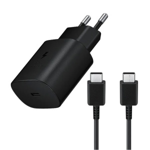 Зарядное устройство Samsung Home PD 3A 25W Type C с кабелем, черное (EP-TA800-XBE)