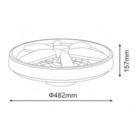 Светодиодный потолочный светильник YL-FAN-G001 48 Вт 2700K/4000K/6500K черный с регулировкой яркости - Img 3