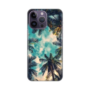 Силиконовый чехол с принтом для iPhone 14 Pro Max 6.7 с пальмой