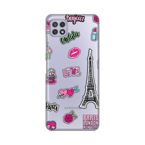 Силиконовый чехол с принтом для Samsung A226B Galaxy A22 5G Love Paris