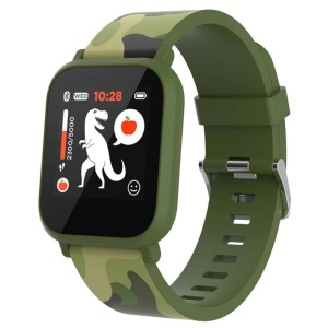 Смарт-часы CANYON My Dino KW-33, для подростков, 1,3-дюймовый IPS-дисплей, IP68, Bluetooth 5.0, совместимы с iOS и Android, 155 мАч, армейский зеленый