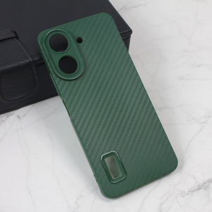 Чехол Carbon Stripe для Xiaomi Redmi 13C, зеленый