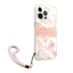 Чехол Guess Marble Strap для iPhone 13 Pro Max 6.7, розовый (GUHCP13XKMABPI) - Img 3