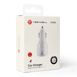 Auto punjac Teracell Ultra DC01 2.4A sa micro USB kablom beli - Img 4