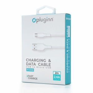 Data Kabl Pluginn PI-AmB 2.4A USB na micro USB beli 2m - Img 2