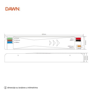 DAWN LED NAPAJANJE SLIM 48V 200W 200WHCL-48 DIM - Img 2