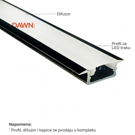 DAWN LED PROFIL LL-ALP001-R KOMPLET CRNI - Img 4