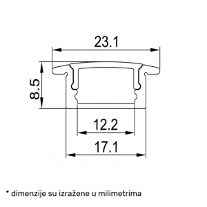 DAWN LED PROFIL LL-ALP001-R KOMPLET CRNI - Img 5