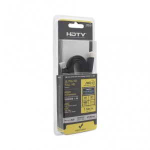 Kabl Flet HDMI na HDMI bakarni 1.5m crni JWD-07 - Img 1