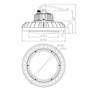 LED REFLEKTOR HB07-150W-4000K-IP65 - Img 3