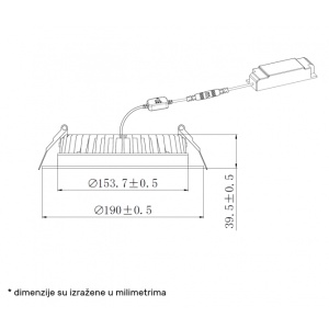 LED SVETILJKA CPS-Y6A25-D9 3000/4000K 25W IP44 - Img 6
