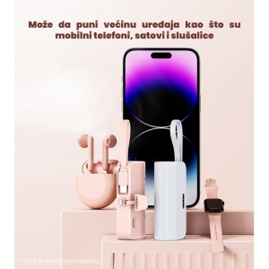 Power bank prenosiva baterija privezak 5000mAh lightning crna - Img 4