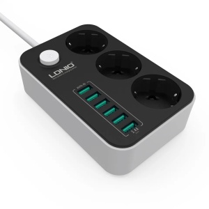 Produzni kabl LDNIO SE3631 3 uticnice 6xUSB 2m - Img 2