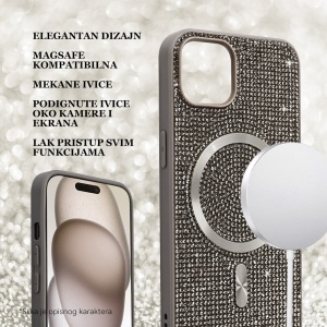 Torbica Magsafe Glam za iPhone 16 Plus 6.7 srebrna - Img 3