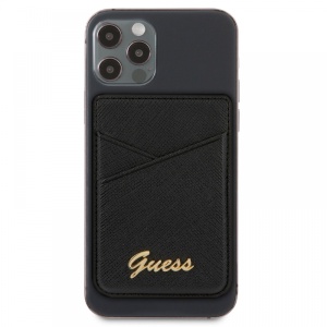 Torbica za kartice Guess Wallet Cardslot Sticker 3M Saffiano Script crna (GUCHSSABK) - Img 2