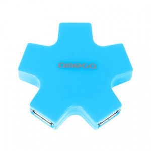USB HUB Omega OUH24SBL старый синий