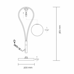 Vesta 577 stona lampa 1G9 mesing
