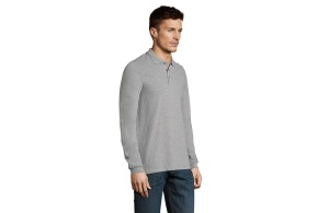 WINTER II muška polo majica sa dugim rukavima - grey melange, 3XL - Img 2