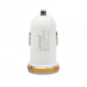 Автомобильное зарядное устройство LDNIO DL-C22 с двумя USB 2.1A и кабелем типа C, белое - Img 2