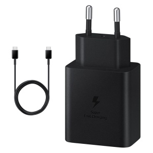 Быстрое зарядное устройство Samsung Fast Home Charger PD 45W с кабелем, черное (EP-T4510-XBE)