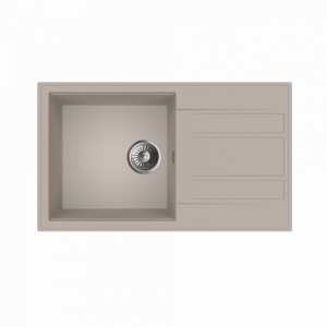 Гранитная мойка MILO RETTO 78x46 Pure sand с сифоном - Img 2